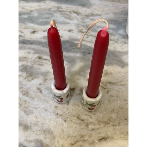 Mini Candle Holders with Red Candles #strawberries - Picture 4 of 4